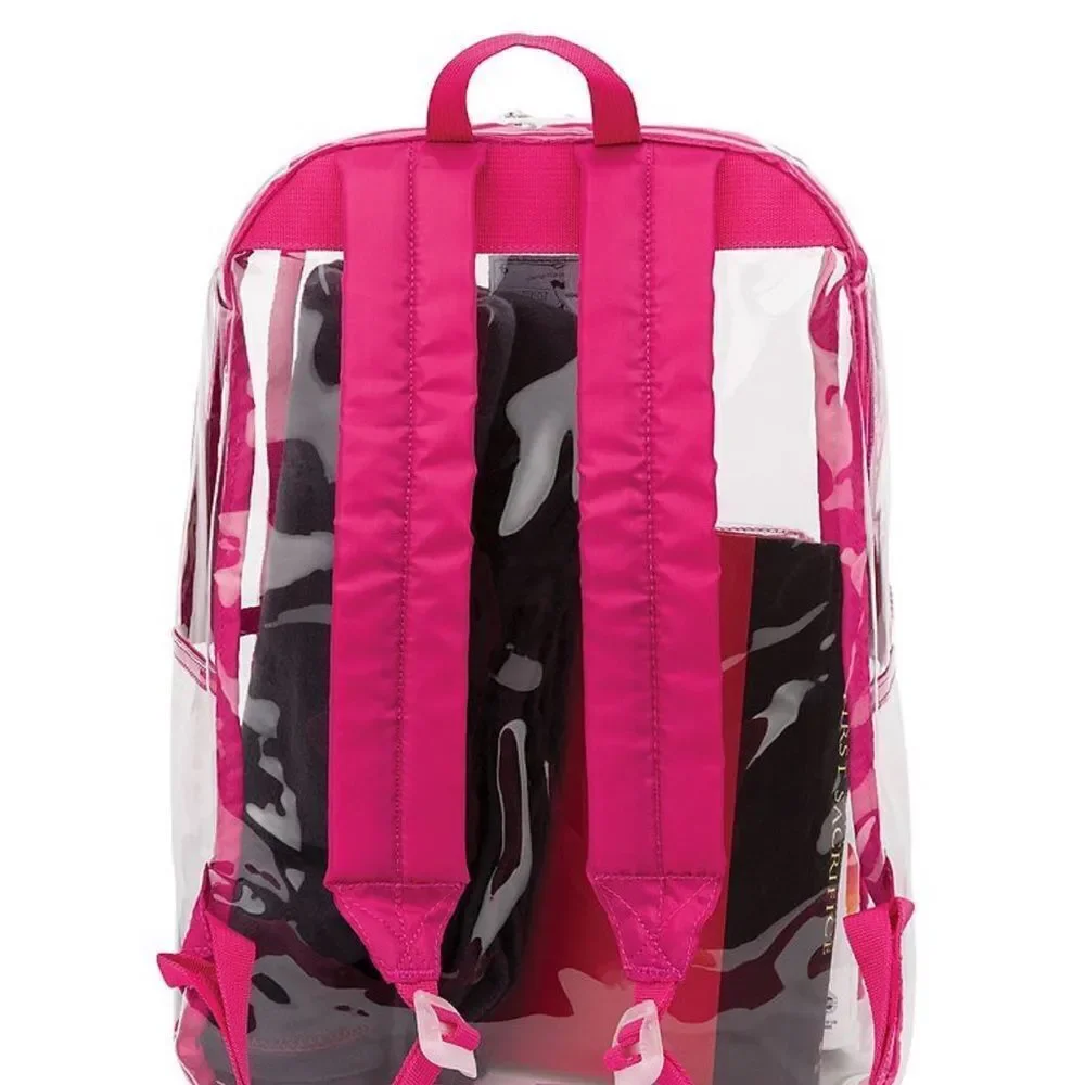 Clear Pink Backpack Outdoor bag Clear Pass Daypack (Pink Peacock) backpack